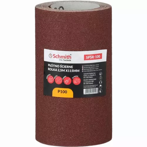 Płótno ścierne rolka 2,5m x 115mm P100