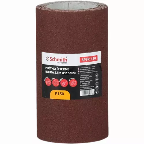 Płótno ścierne rolka 2,5m x 115mm P150