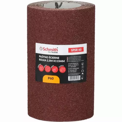 Płótno ścierne rolka 2,5m x 115mm P60