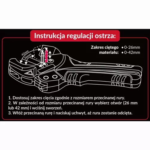 Obcinak do rur PVC 0-42 mm Schmith