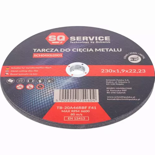 Tarcza do cięcia metalu 230x1,9 SQ Schmith