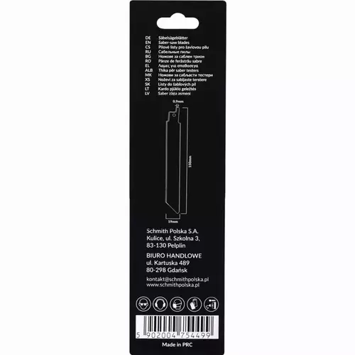 Brzeszczoty do piły szablastej BIM D6A+M42 150mm 2 marki Schmith