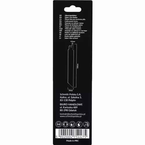 Brzeszczoty do piły szablastej BIM D6A+M42 150mm 2 marki Schmith