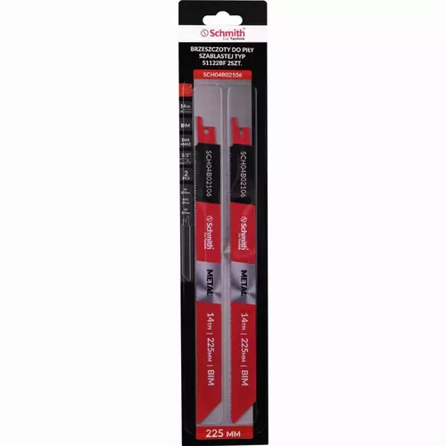 Brzeszczoty do piły szablastej BIM D6A+M42 225mm 2 marki Schmith