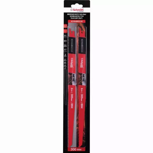Brzeszczoty do piły szablastej BIM D6A+M42 300mm 2 marki Schmith