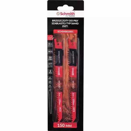 Brzeszczoty do piły szablastej HCS 50CRV 150mm  2 Schmith