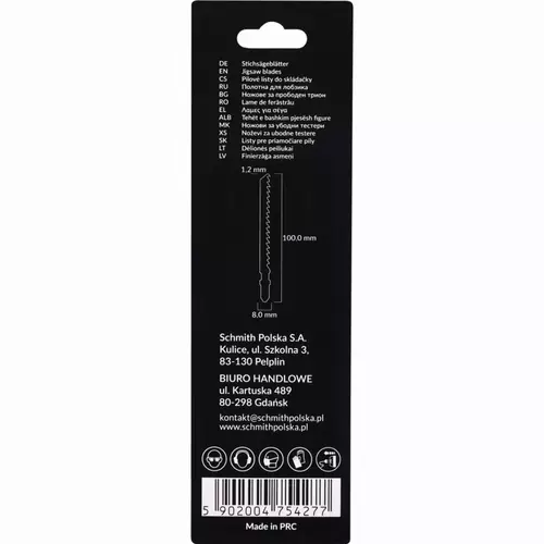 Brzeszczoty do wyrzynarki HCS 50CRV 100mm 6TPI 2sz Schmith