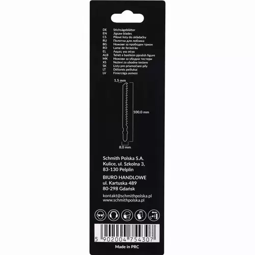 Brzeszczoty do wyrzynarki HCS 50CRV 100mm 6TPI 2sz Schmith