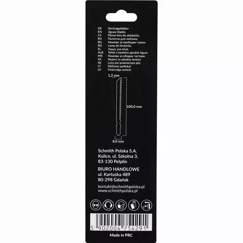 Brzeszczoty do wyrzynarki HCS 50CRV 100mm 8TPI 2sz Schmith