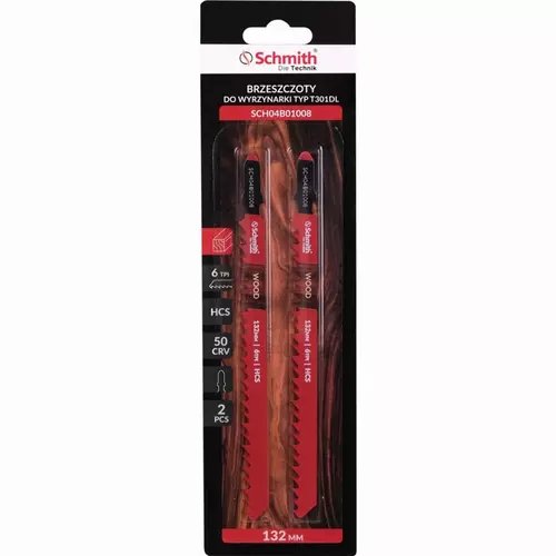 Brzeszczoty do wyrzynarki HCS 50CRV 132mm 6TPI 2s marki Schmith