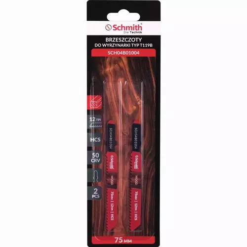 Brzeszczoty do wyrzynarki HCS 50CRV 75mm 12TPI 2sz marki Schmith