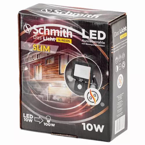 Naświetlacz LED z czujnikiem ruchu SLIM 10W Schmith