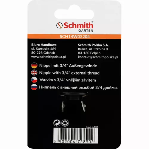 Nypel z gwintem zewnętrznym 3/4" marki Schmith SCH14W02204