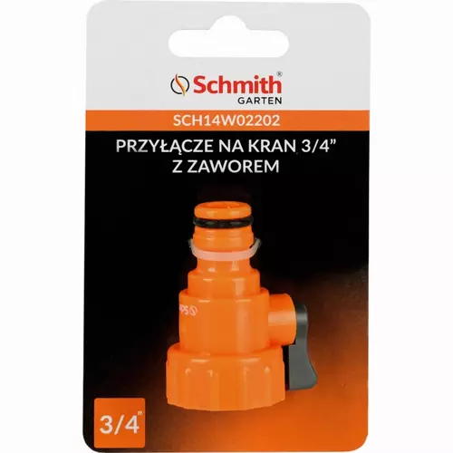 Przyłącze na kran 3/4'' z zaworem Schmith