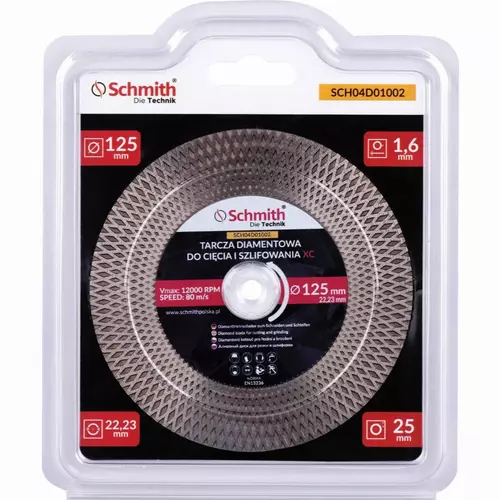 Tarcza diamentowa Uniwersalna 125x22,23x1,6 25mm XC Schmith