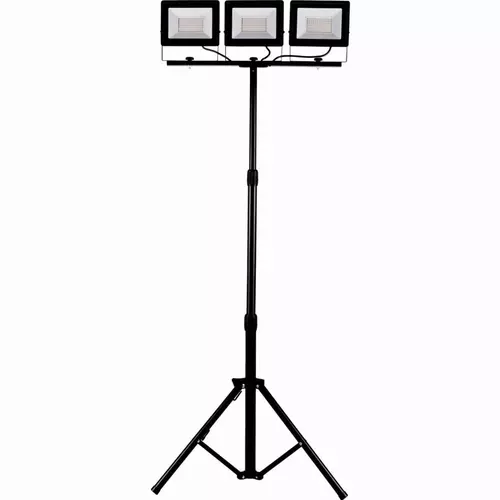 Naświetlacz LED 3x50W slim z czarnym statywem