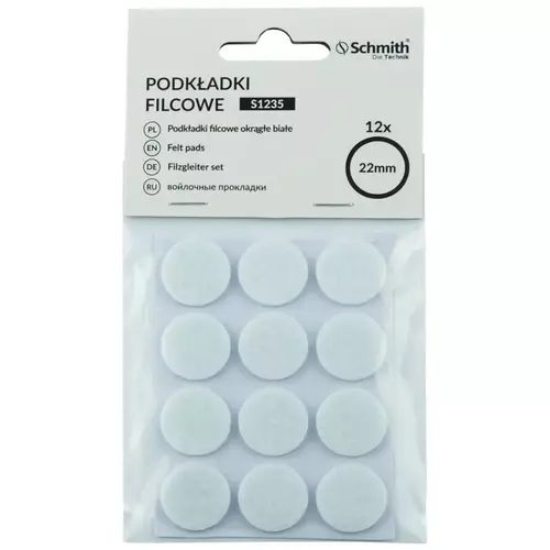Podkładki filcowe okrągłe białe