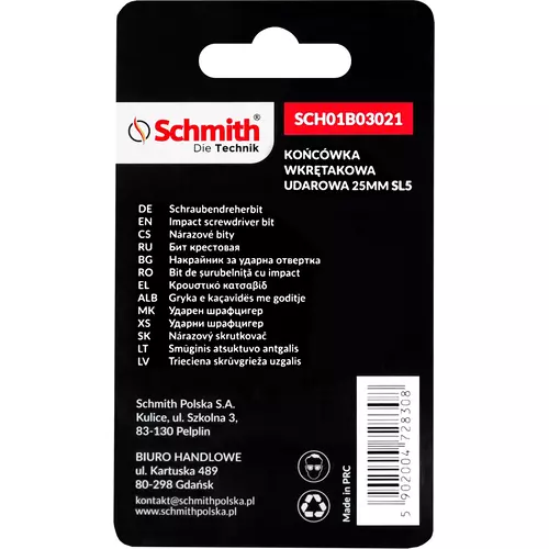 Bit udarowy SL 5 25mm 5SZT marki Schmith SCH01B03021