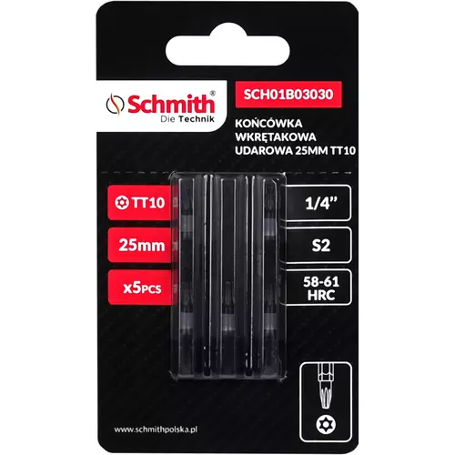 Bit udarowy Torx TT10 25mm 5SZT marki Schmith