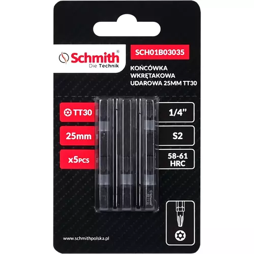 Bit udarowy Torx TT30 25mm 5SZT marki Schmith
