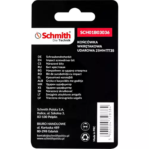 Bit udarowy Torx TT35 25mm 5SZT marki Schmith SCH01B03036