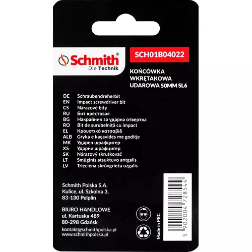 Bit udarowy SL 6 50mm 2SZT marki Schmith SCH01B04022