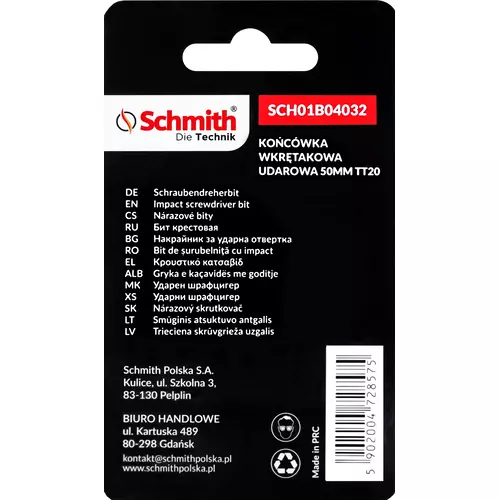 Bit udarowy Torx TT20 50mm 2SZT marki Schmith SCH01B04032
