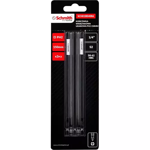 Końcówka wkrętakowa udarowa PH2 150mm 2szt marki Schmith