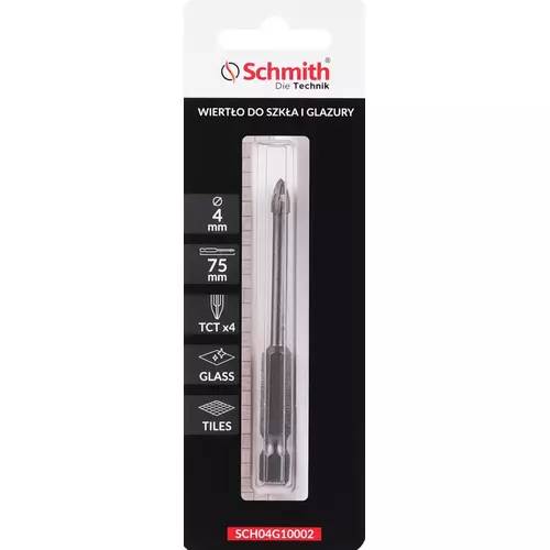 Wiertło do szkła i glazury 4x75 Schmith