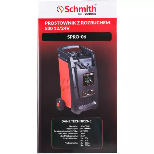 Prostownik z rozruchem 50-750Ah 12/24V marki Schmith SPRO-06 1