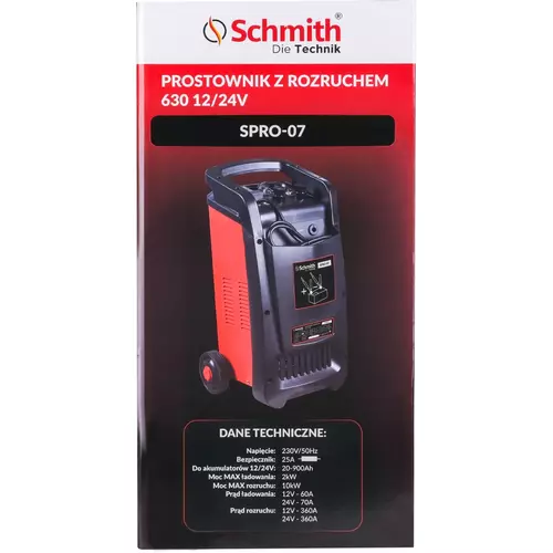 Prostownik z rozruchem 20-900Ah 12/24V marki Schmith SPRO-07 1