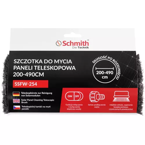 Szczotka do mycia paneli teleskopowa 200-490cm marki Schmith