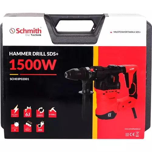 Młotowiertarka SDS+ 6J 1500W marki Schmith SCH03P02001 5