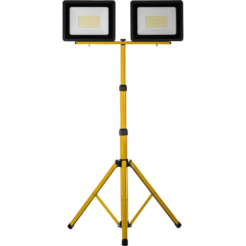 Naświetlacz LED 2x100W slim z żółtym statywem