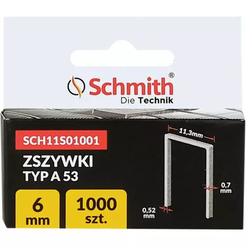 Zszywki TYP A 6mm 1000szt. Schmith