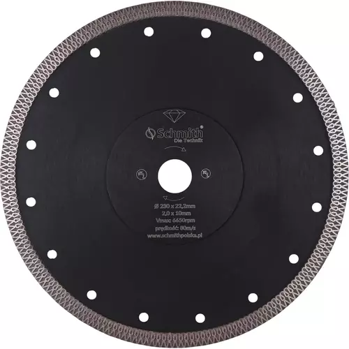 Tarcza diamentowa Uniwersalna do materiałów twardych PREMIUM SLIM 230x22,2x2,0 Schmith