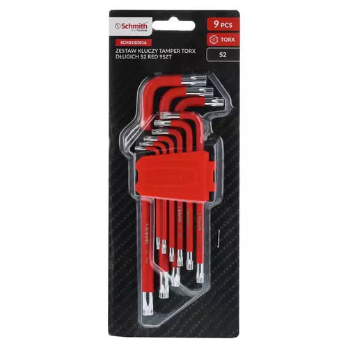 Zestaw kluczy Torx S2 RED długie 9 szt. Schmith