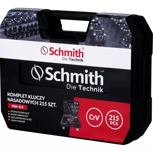 Komplet kluczy nasadowych 215 szt marki Schmith SQN-215 2