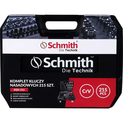 Komplet kluczy nasadowych 215 szt marki Schmith SQN-215 3