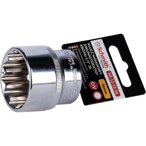 Klucz nasadowy dwunastokątny krótki 1/2" 36 Schmith