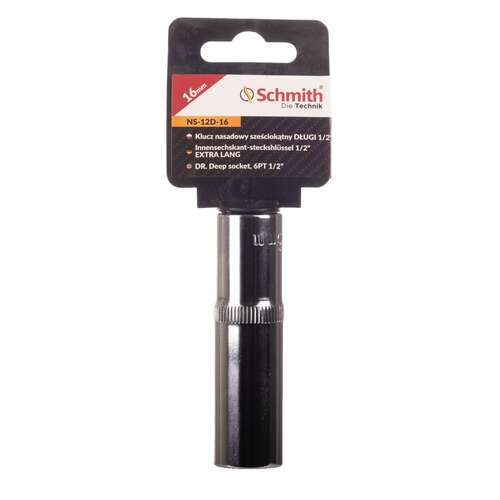 Klucz nasadowy sześciokątny długi 1/2" 16 mm Schmith