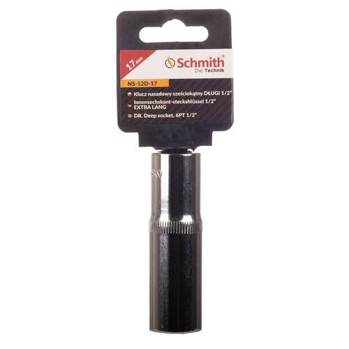 Klucz nasadowy sześciokątny długi 1/2" 17 mm Schmith