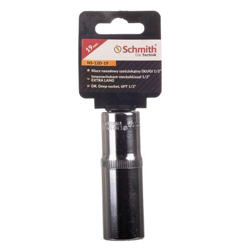 Nasadka sześciokątna długa 1/2" 19 mm Schmith