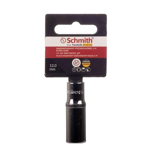 Klucz nasadowy sześciokątny długi 1/4" 12 mm Schmith