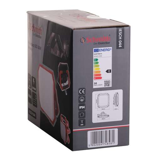 Naświetlacz LED 30W czerwony, 2x1F 230V Schmith
