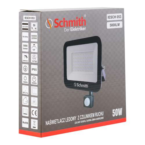 Naświetlacz LED 50W 5000lm czu. ruchu na podczerw Schmith