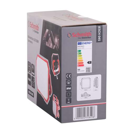 Naświetlacz LED 50W czerwony, 2x1F 230V Schmith