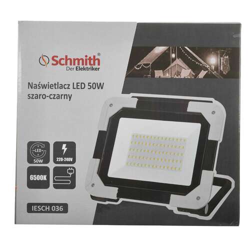 Naświetlacz LED 50W szaro-czarny, Moc: 50W Schmith