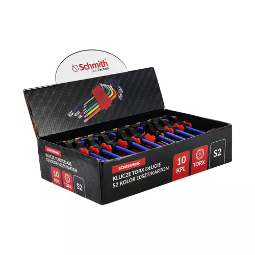 Zestaw kluczy Torx S2 długie 9 szt. Schmith