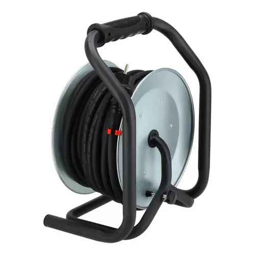 Przedłużacz bębnowy metalowy, gumowy 3x2,5mm 30m, Długość: 30, Liczba gniazd: 4 Schmith